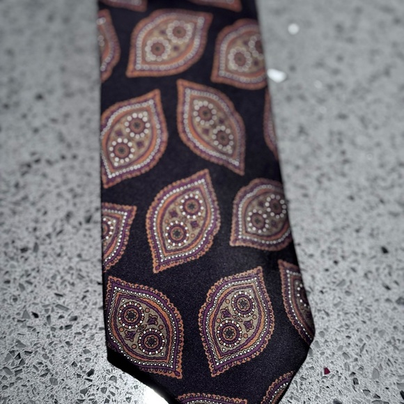 Ralph Lauren Other - Ralph Lauren Black Tie with Brown and Gold Paisley Motif